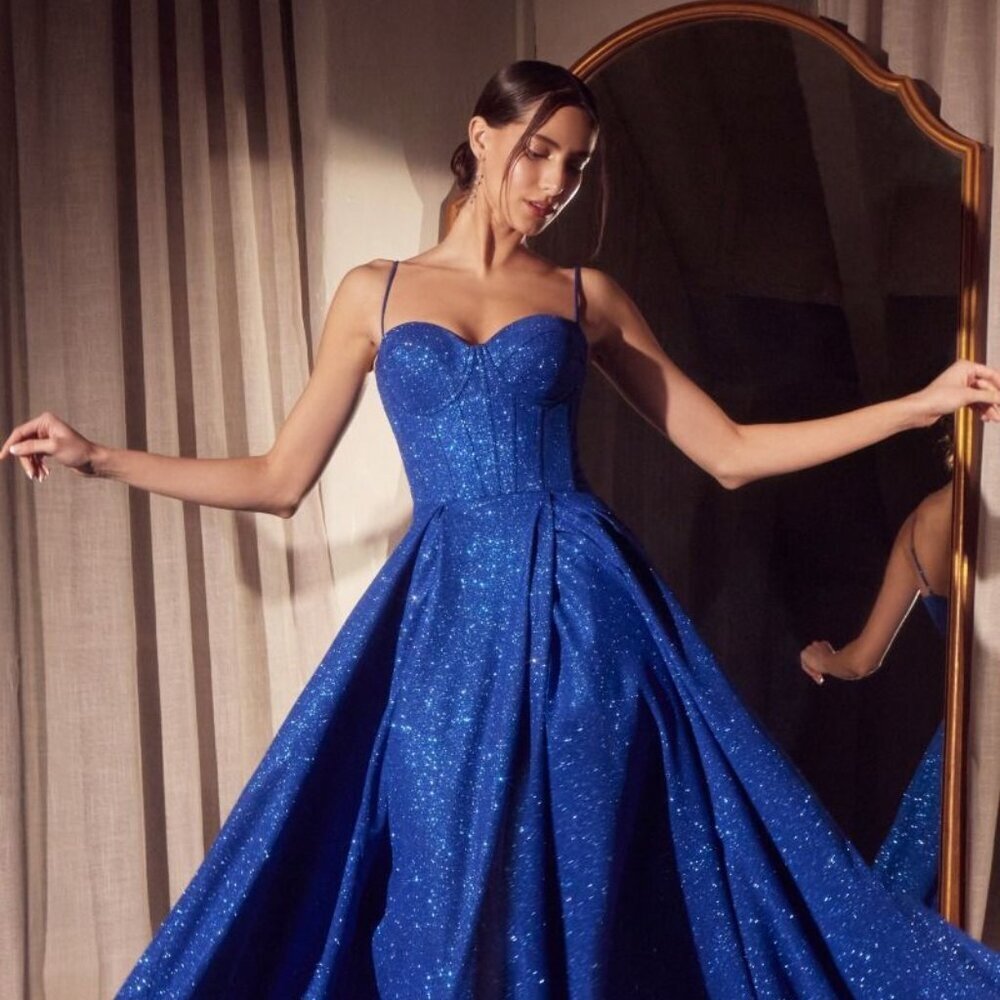 New Glitter Dusted Prom Dress w/ Sweetheart Neckline & Lace Up Back CD T706